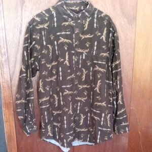 Woolrich Dark Brown and Tan Patterned Shirt